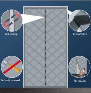 Thermal Insulated Door Curtain, Wind, Cold and Noise Proof. 160cm Vs 220cm. NEW - Picture 1 of 4