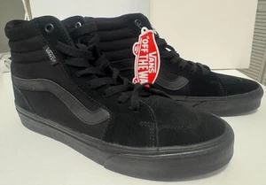 Vans Men's Ward Hi Canva Sneaker, Black/Black, 7.5 - Picture 1 of 5