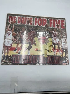 1997 Chicago Bulls Champs Starline Poster "The Drive For Five" Cardboard Backing - Picture 1 of 10
