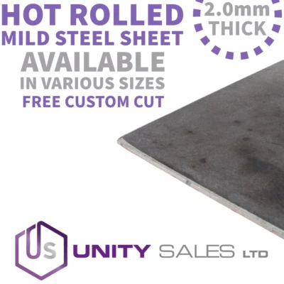 2.0mm HOT ROLLED MILD STEEL SHEET - VARIOUS SIZES AVAILABLE - FREE CUSTOM CUT - Image 1 of 4