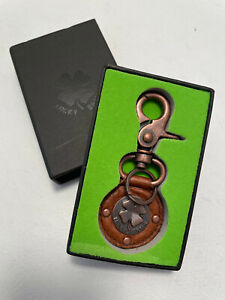 Lucky Brand - Keychain - Leather and Metal - Cloverleaf - New - Sealed