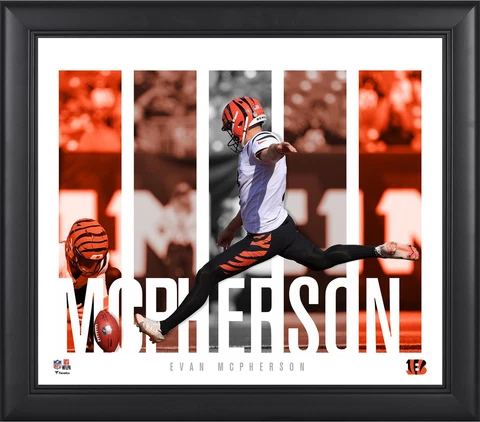 Evan McPherson Cincinnati Bengals Framed 15" x 17" Player Panel Collage Cover