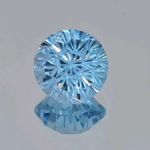 Lupa de topacio azul elegante paraguas de panal corte lupa de 5,35 quilates gema facetada a mano limpia - Imagen 1 de 12