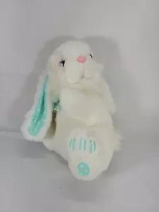 Dan Dee Hoppy Easter Bunny Rabbit white with green ears feet Plush Toy 14" - Picture 1 of 10