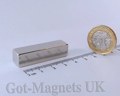 GOT-MAGNETS 40x10x10 mm (N52) Neodymium Magnet Rectangular Block (varies pack sizes)