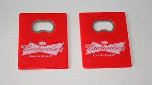 Budweiser Brewing Flat Red Card King of Beers Beer Ad Promo Bottle Opener New - Picture 1 of 1