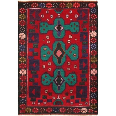 Tribal Handmade Rug 2'11"x4'4" ft Oriental Balouch Woolen Artisan Area Rug 11623 - Image 1 of 4