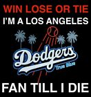 2 Los Angeles Dodgers Win Lose Tie I'm A Fan Till I Die Vinyl Stickers Car Decal