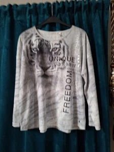 Pulli Damen Punt• Roma Gr. XL 44/46 grau Silber Lion Glitzer neuwertig - Bild 1 von 3