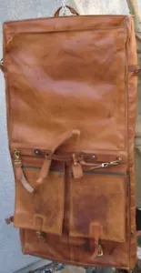 VERY HANDSOME VINTAGE HARTMANN LEATHER BELTING GARMENT LUGGAGE BAG LARGE 48X24 - Picture 1 of 12