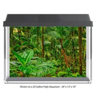 RIPPER GRAPHICS Tropical Jungle Polyester Fish Tank Glass Backdrop Aquarium Background #022