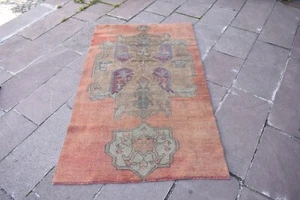 Handgewebter Vintage türkischer Kars Teppich 63 x 38 Zoll anatolischer Teppich Weihnachtsdekor - Bild 1 von 13