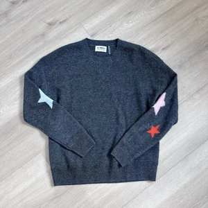 27 miles Rowan star sleeve cashmere sweater grey small - Picture 1 of 7
