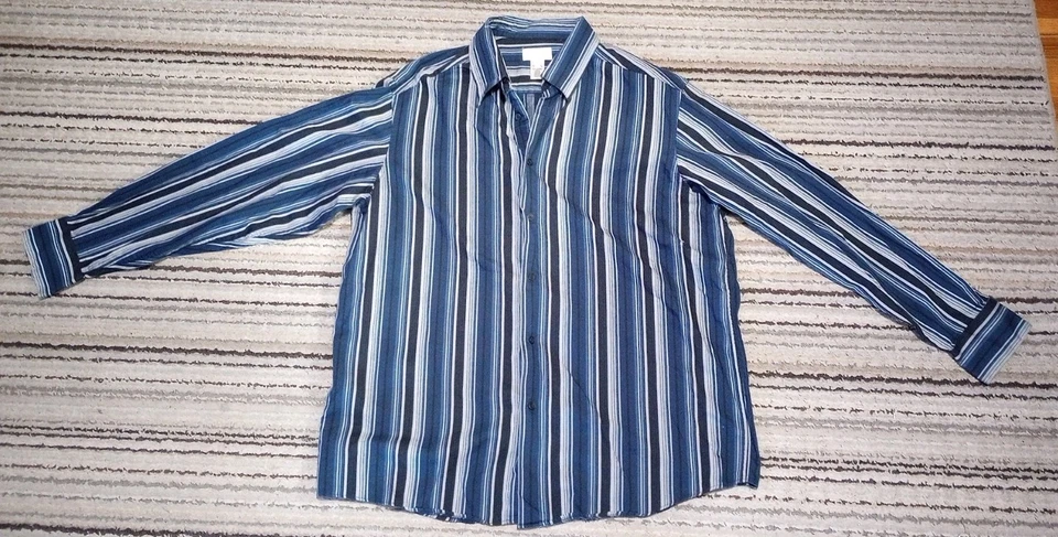 Camisa Concepts By Claiborne Para Hombres XL Manga Larga Para Hombre Azul Algodón Foto 1 de 3