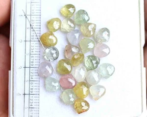 25.30 Ct 25 Pic Natural Gems Multi Sapphire Briolette Faceted Teardrop Beads - Picture 1 of 4