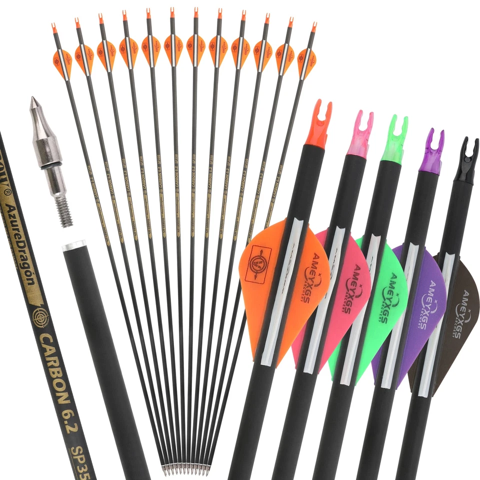 30" Pure Carbon Arrow SP300-600 Archery Compound Bow Shooting Hunting Target - Image 1 of 4