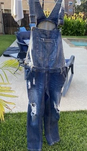 MACHINE Nouvelle Italy Gr. 26 S Small Denim Latzhose distressed - Bild 1 von 4