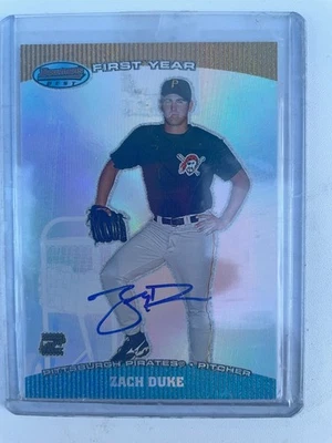 2004 bowman first year autograph zack duke bb-zd - Image 1 of 2