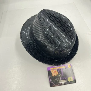 Rubie's Adult Black Sequin Fedora Hat Costume, One Size Fits Most - NEW - Picture 1 of 4