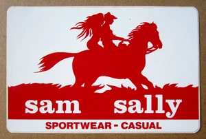 AUFKLEBER/STICKER "SAM SALLY - SPORTWEAR - CASUAL" - Kleidung - 80er Jahre - Bild 1 von 1