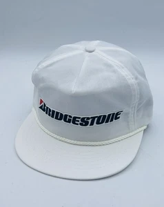 Bridgestone Tires Hat Auto Racing Vintage Snapback Cap White USA Made Swingster - Picture 1 of 7