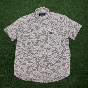 Burlebo Performance CAMO Button Up Shirt Short Sleeve Stretch Mens XL - Picture 1 of 8