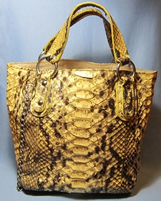 Deslumbrante BOLSA DE MÃO DE COURO PARA RÉPTEIS MAURIZIO TAIUTI ~ Itália - Imagem 1 de 4