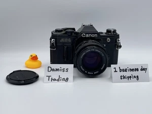 Canon AE-1 analoge Spiegelreflexkamera schwarz neu FD 50mm F1.4 fast neuwertig getestet Japan JP 162 - Bild 1 von 11