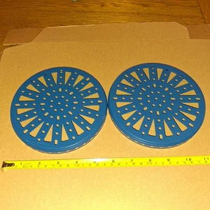*UNUSED/MINT* 2 X SPECIAL ORDER MECCANO COMPATIBLE 6" DIAM HUB DISC (FRENCH BLUE - Picture 1 of 3
