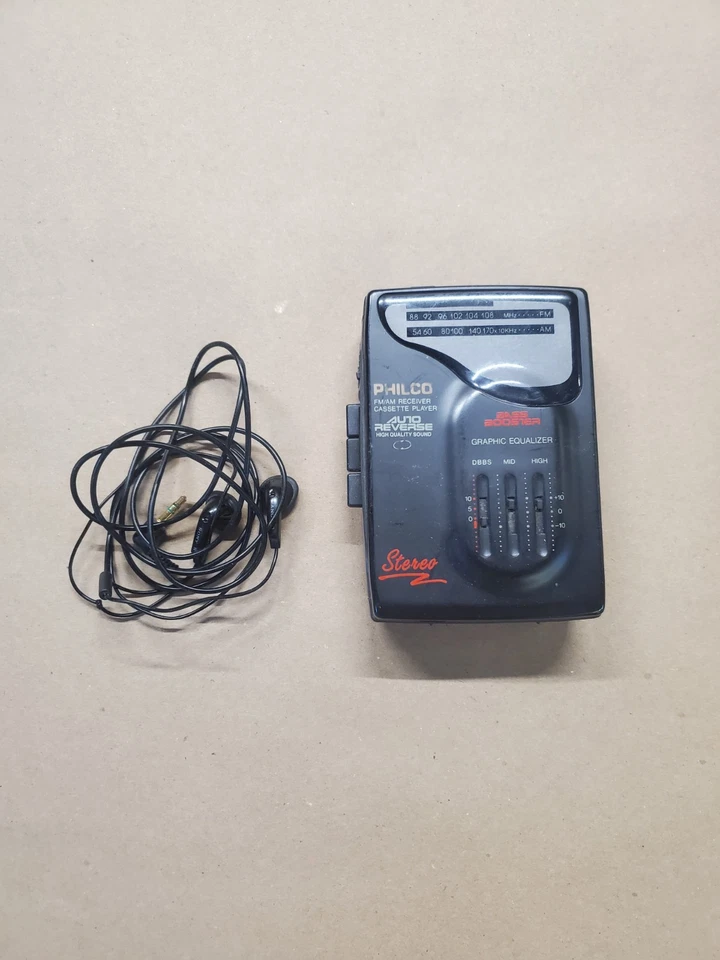 Philco Vintage Personal Estéreo Reproductor de Cassette AM/FM Bass Booster Auriculares Foto 1 de 4