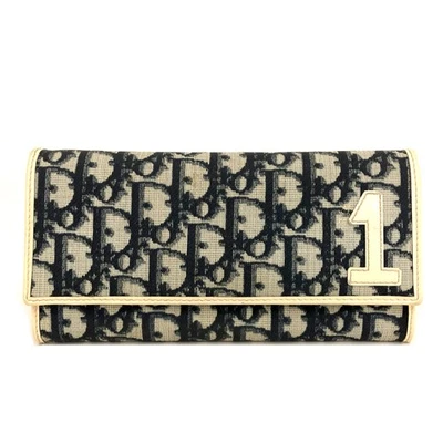 Cartera EGA Christian Dior Trotter Oblicuo PVC Larga Doble Plegable Azul Marino/3BL1084 Foto 1 de 4