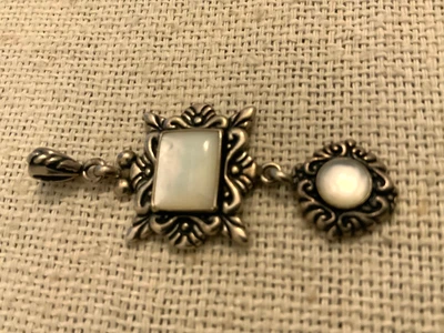 Medallón colgante floral de plata de ley 925 Carolyn Pollack madreperla MOP Foto 1 de 4