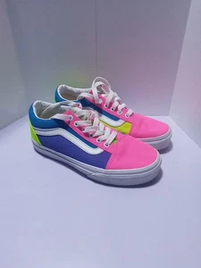 Vans Mädchen Old School Low Skateschuh Multi Neon Farbe Größe US Kinder 2.0  - Bild 1 von 7