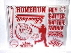 Diamond Press Baseball Themed Clear Stamps Sports 11 pc Set Free Ship All New - Picture 1 of 2