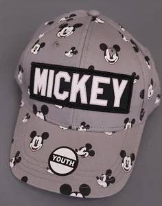 Disney Youth Mickey Reacts Baseball Hat Gray Black - Picture 1 of 4