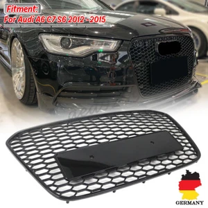Für Audi A6 C7 S6 2012-2015 Kühlergrill Front Grill Glänzend Schwarz 4G0853651A - Picture 1 of 10