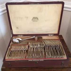 Antique Austro-Hungarian Solid Silver Dog Nose 73 Piece 12 Setting Cutlery Set - Picture 1 of 24
