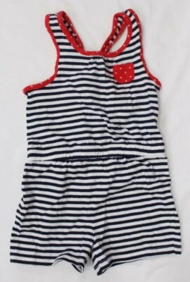 NWT Gymboree Summer Girls 4th of July Striped Romper 4T Cross Back - Image 1 of 3