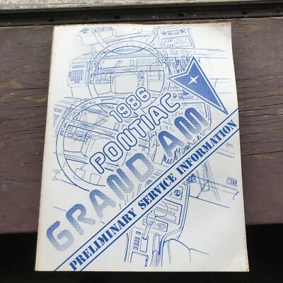 1986 Pontiac Grand Am Preliminary Service Information Manual - GM - Fast Ship! - Image 1 of 4