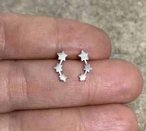 Sterling Silver Shooting Star Stud Earrings, Cosmic Jewelry, Celestial Gift - Picture 1 of 3
