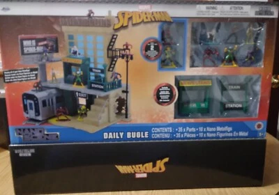 Marvel Spiderman Daily Bugle Nano Scene 2 Exclusive Collectible Figures “ NEW “ - Image 1 of 3