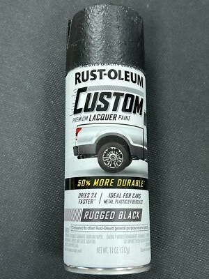 1 Rugged Black Custom Premium Lacquer spraY Paint metal plastic Rust-Oleum323350 - Image 1 of 4