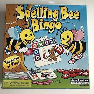 2000 Pressman Toy Spelling Bee Bingo Game Educational Home Schooling Ages 4 Plus