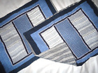NAUTICA BLUE STRIPED PATCHWORK QUILTED (2) STANDARD PILLOW SHAMS 20 X 26