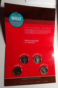 AUSTRALIA 2012 Wheat Sheaf Dollar four coin mintmark privy mark set UNC - Picture 1 of 2