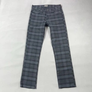 Naked and Famous Skinny Guy Jeans Men 31 Check Twill Denim Blue Black Plaid - Picture 1 of 18