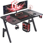 It Get günstig Kaufen-120/140cm Gaming Schreibtisch Gaming Tisch PC Tisch Computertisch Arbeitstisch⭐⭐⭐⭐⭐Ergonomisch✅Mauspad✅Getränkehalter✅Kopfhörerhaken