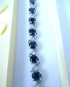EXQUISITE  BLACK ONYX BRACELET 7" - Picture 1 of 5