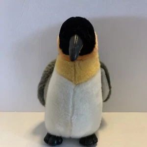 THE PETTING ZOO Plush Emperor PENGUIN Gray Black White Orange Stuffed Animal 11” - Picture 1 of 8