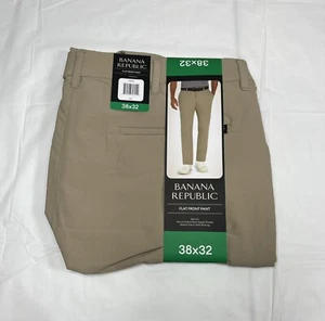 Banana Republic Performance Pant, Slim Fit, Men's 38x32, Tan Khaki Beige, NEW - Picture 1 of 6